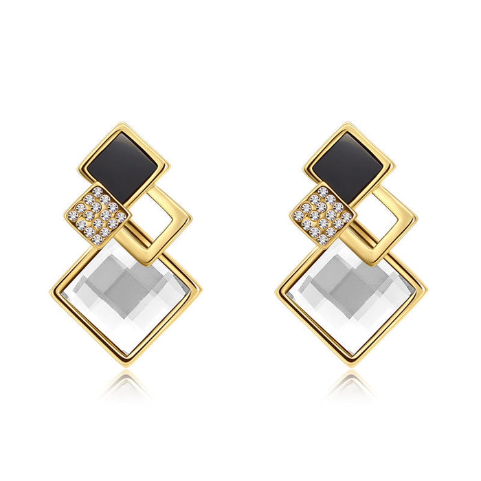 Wholesale alloy Rhinestone earrings JDC-ES-YinX018 Earrings 伊杏 white Wholesale Jewelry JoyasDeChina Joyas De China