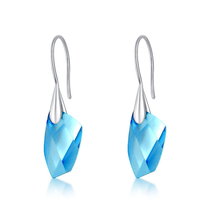 Wholesale alloy Rhinestone earrings JDC-ES-YinX020 Earrings 伊杏 color blue Wholesale Jewelry JoyasDeChina Joyas De China