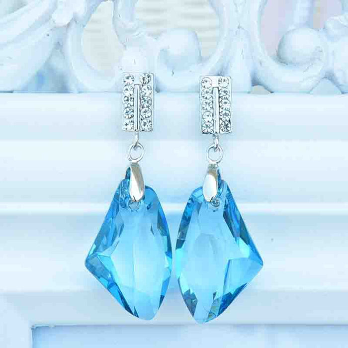 Wholesale alloy Rhinestone earrings JDC-ES-YinX026 Earrings 伊杏 blue Wholesale Jewelry JoyasDeChina Joyas De China