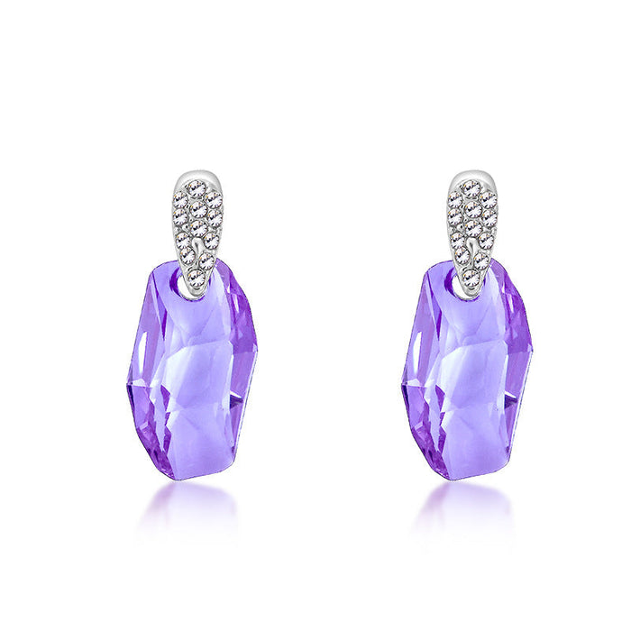 Wholesale alloy Rhinestone earrings JDC-ES-YinX029 Earrings 伊杏 purple Wholesale Jewelry JoyasDeChina Joyas De China