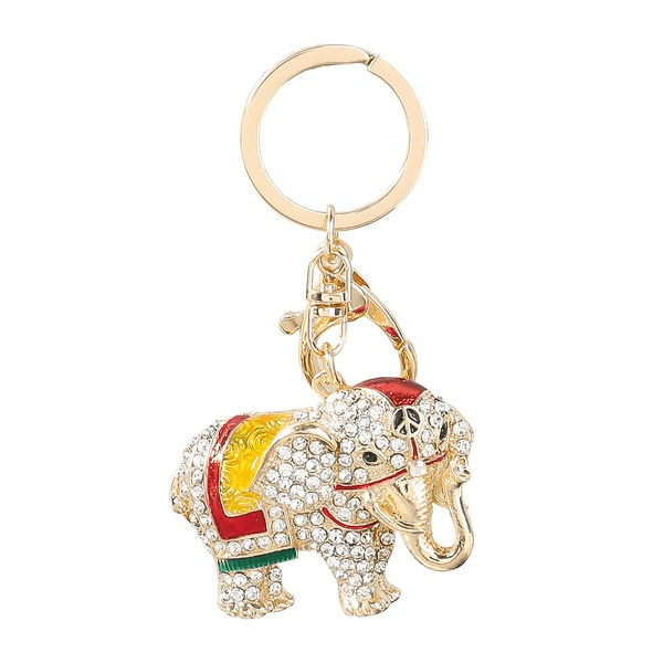 Wholesale Alloy Rhinestone Elephant Keychain JDC-KC-JL020 Keychains 氿乐 Wholesale Jewelry JoyasDeChina Joyas De China
