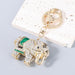 Wholesale Alloy Rhinestone Elephant Keychain JDC-KC-JL020 Keychains 氿乐 green Wholesale Jewelry JoyasDeChina Joyas De China