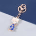 Wholesale Alloy Rhinestone Fox Keychain JDC-KC-JL021 Keychains 氿乐 blue Wholesale Jewelry JoyasDeChina Joyas De China