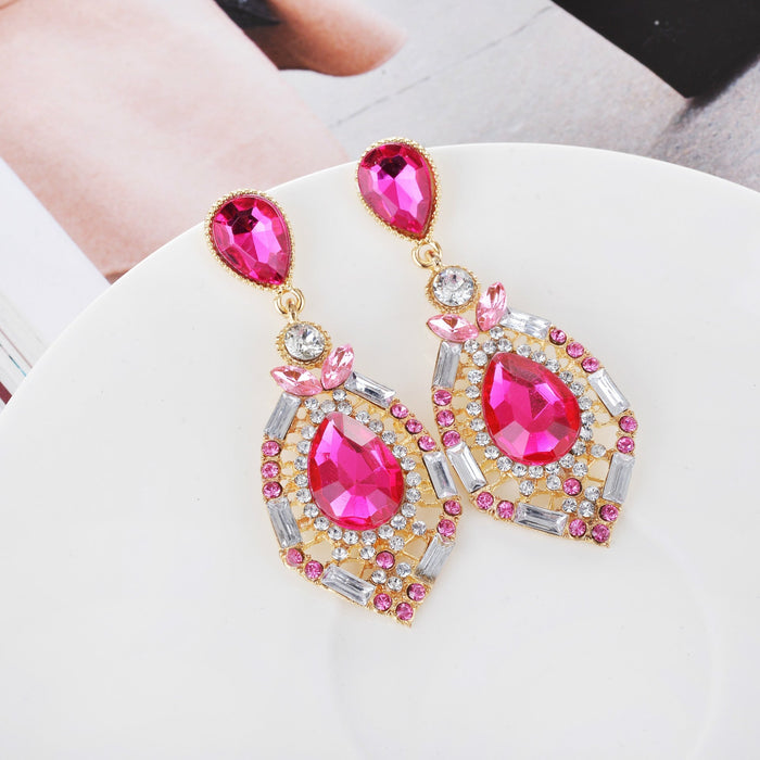 Wholesale Alloy Rhinestone Gemstone Earrings JDC-ES-Chuangj002 Earrings 创爵 Wholesale Jewelry JoyasDeChina Joyas De China