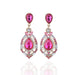 Wholesale Alloy Rhinestone Gemstone Earrings JDC-ES-Chuangj002 Earrings 创爵 rose red Wholesale Jewelry JoyasDeChina Joyas De China