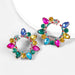 Wholesale Alloy Rhinestone Geometric Floral Earrings JDC-ES-JL881 Earrings 氿乐 color Wholesale Jewelry JoyasDeChina Joyas De China