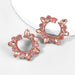 Wholesale Alloy Rhinestone Geometric Floral Earrings JDC-ES-JL881 Earrings 氿乐 pink Wholesale Jewelry JoyasDeChina Joyas De China