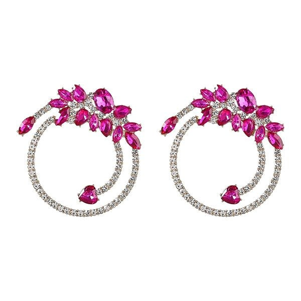 Wholesale Alloy Rhinestone Geometric Flower Earrings JDC-ES-JL748 Earrings 氿乐 Wholesale Jewelry JoyasDeChina Joyas De China
