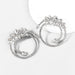 Wholesale Alloy Rhinestone Geometric Flower Earrings JDC-ES-JL748 Earrings 氿乐 silver Wholesale Jewelry JoyasDeChina Joyas De China