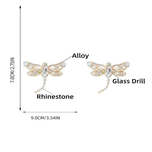 Wholesale Alloy Rhinestone Glass Diamond Dragonfly Earrings JDC-ES-JL682colored rhinestones Earrings ?鹄? Wholesale Jewelry JoyasDeChina Joyas De China