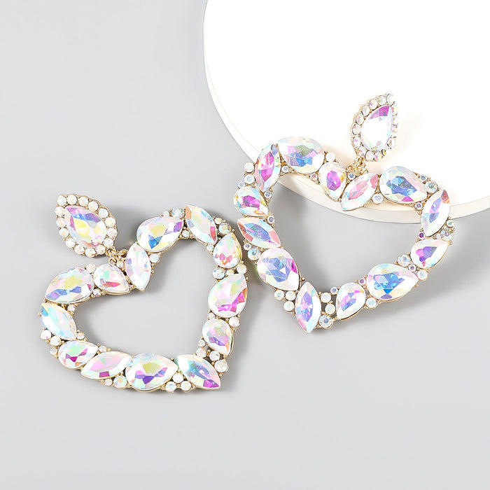 Wholesale Alloy Rhinestone Glass Diamond Earrings JDC-ES-JL-014colored rhinestones Earrings ?鹄? AB color Wholesale Jewelry JoyasDeChina Joyas De China