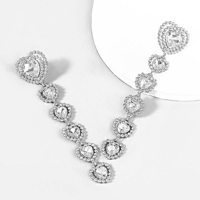 Wholesale Alloy Rhinestone Glass Diamond Earrings JDC-ES-JL749 Earrings 氿乐 silver Wholesale Jewelry JoyasDeChina Joyas De China