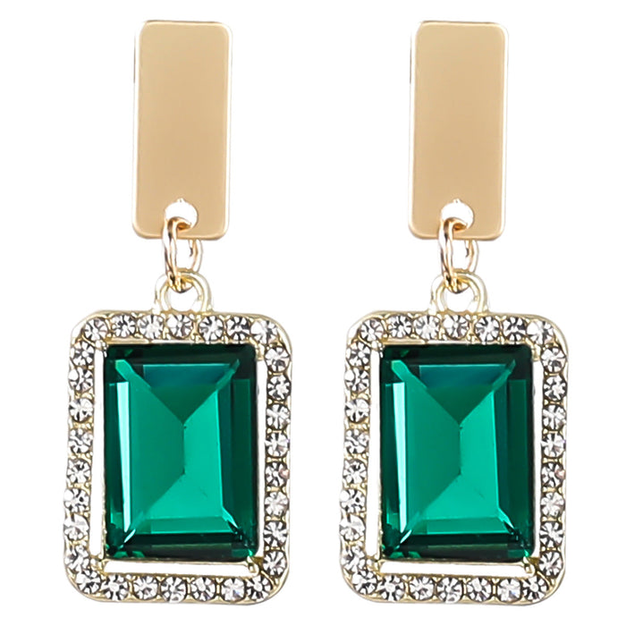 Wholesale Alloy Rhinestone Glass Diamond Square Earrings JDC-ES-JL710 Earrings ?鹄? Wholesale Jewelry JoyasDeChina Joyas De China