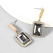 Wholesale Alloy Rhinestone Glass Diamond Square Earrings JDC-ES-JL710 Earrings ?鹄? black Wholesale Jewelry JoyasDeChina Joyas De China
