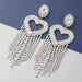 Wholesale Alloy Rhinestone Glass Diamond Tassel Earrings JDC-ES-JL668 Earrings ?鹄? silver Wholesale Jewelry JoyasDeChina Joyas De China