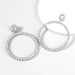 Wholesale Alloy Rhinestone Glass Drill Round Earrings JDC-ES-JL882 Earrings 氿乐 silver Wholesale Jewelry JoyasDeChina Joyas De China