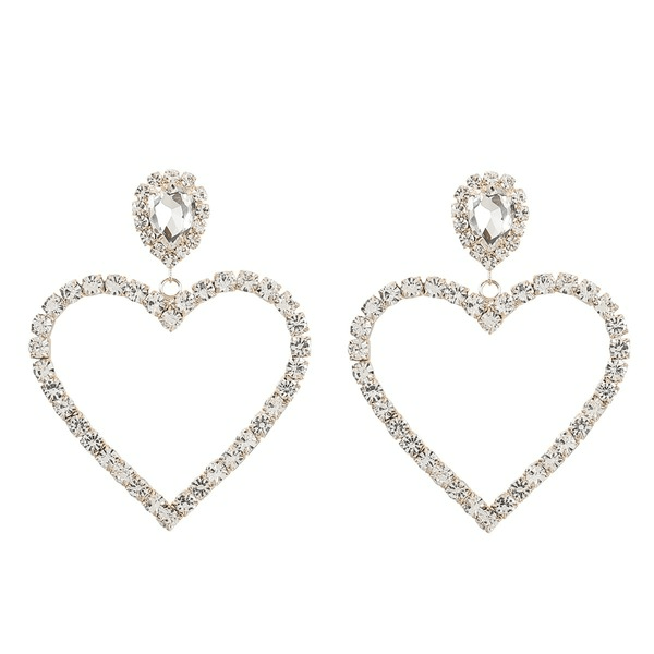 Wholesale Alloy Rhinestone Heart Earrings JDC-ES-JL909 Earrings 氿乐 Wholesale Jewelry JoyasDeChina Joyas De China