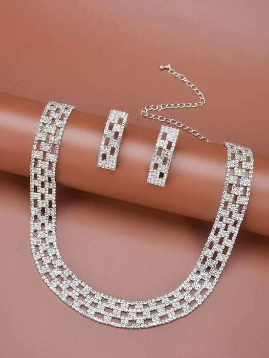 Wholesale alloy rhinestone hollow necklace JDC-NE-Bis013 NECKLACE 碧莎 Wholesale Jewelry JoyasDeChina Joyas De China