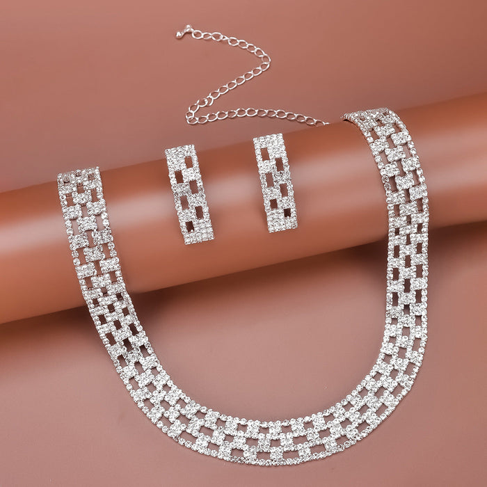 Wholesale alloy rhinestone hollow necklace JDC-NE-Bis013 NECKLACE 碧莎 silver Wholesale Jewelry JoyasDeChina Joyas De China