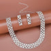 Wholesale alloy rhinestone hollow necklace JDC-NE-Bis013 NECKLACE 碧莎 silver Wholesale Jewelry JoyasDeChina Joyas De China