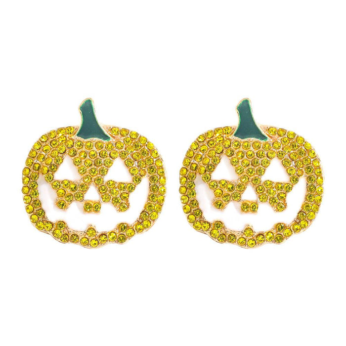 Wholesale alloy Rhinestone inlaid pumpkin expression bag Earrings JDC-ES-JQ138 Earrings JoyasDeChina yellow Wholesale Jewelry JoyasDeChina Joyas De China