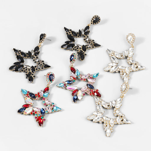 Wholesale alloy rhinestone irregular star earrings JDC-ES-JL852 Earrings 氿乐 Wholesale Jewelry JoyasDeChina Joyas De China