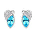 Wholesale alloy Rhinestone leaf earrings JDC-ES-YinX022 Earrings 伊杏 blue Wholesale Jewelry JoyasDeChina Joyas De China