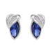 Wholesale alloy Rhinestone leaf earrings JDC-ES-YinX022 Earrings 伊杏 deep blue Wholesale Jewelry JoyasDeChina Joyas De China
