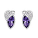Wholesale alloy Rhinestone leaf earrings JDC-ES-YinX022 Earrings 伊杏 purple Wholesale Jewelry JoyasDeChina Joyas De China