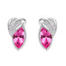 Wholesale alloy Rhinestone leaf earrings JDC-ES-YinX022 Earrings 伊杏 rose red Wholesale Jewelry JoyasDeChina Joyas De China