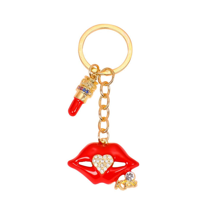 Wholesale alloy rhinestone lipstick perfume high heels key chain MOQ≥10 JDC-KC-yongz002 Keychains 永泽 Wholesale Jewelry JoyasDeChina Joyas De China