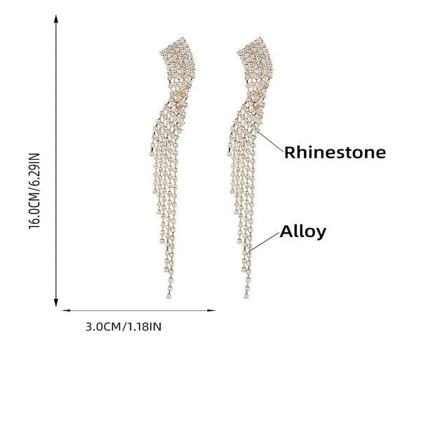 Wholesale Alloy Rhinestone Long Geometric Earrings JDC-ES-JL-024colored rhinestones Earrings ?鹄? Wholesale Jewelry JoyasDeChina Joyas De China