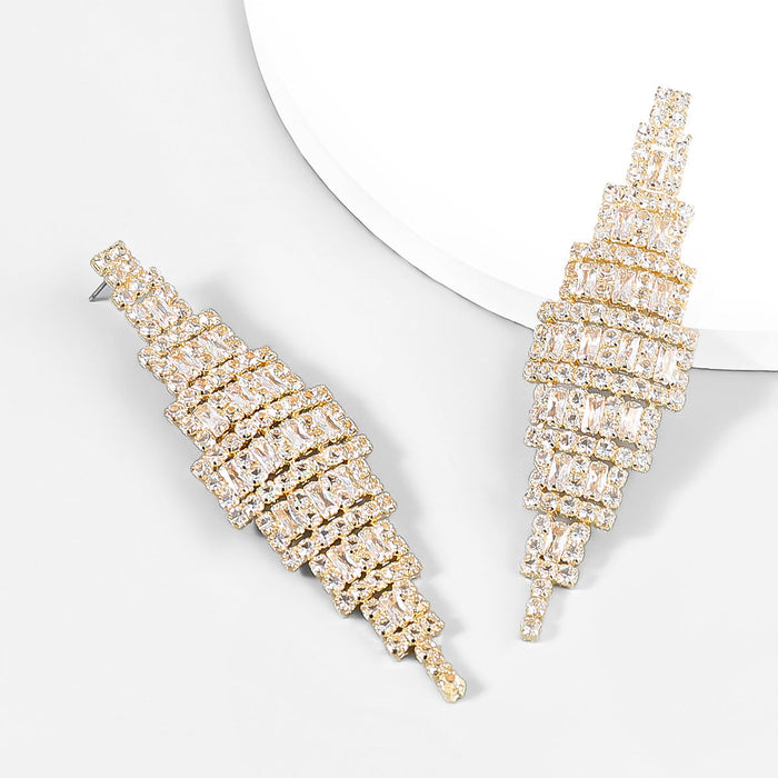 Wholesale Alloy Rhinestone Long Geometric Earrings JDC-ES-JL866 Earrings 氿乐 gold Wholesale Jewelry JoyasDeChina Joyas De China