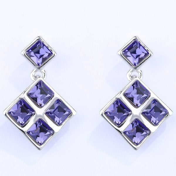 Wholesale alloy Rhinestone love cube earrings JDC-ES-YinX025 Earrings 伊杏 Wholesale Jewelry JoyasDeChina Joyas De China