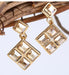 Wholesale alloy Rhinestone love cube earrings JDC-ES-YinX025 Earrings 伊杏 gold Wholesale Jewelry JoyasDeChina Joyas De China