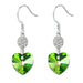 Wholesale alloy Rhinestone love zircon earrings JDC-ES-YinX023 Earrings 伊杏 green Wholesale Jewelry JoyasDeChina Joyas De China
