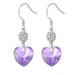 Wholesale alloy Rhinestone love zircon earrings JDC-ES-YinX023 Earrings 伊杏 purple Wholesale Jewelry JoyasDeChina Joyas De China