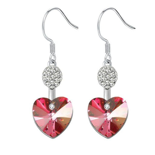 Wholesale alloy Rhinestone love zircon earrings JDC-ES-YinX023 Earrings 伊杏 red Wholesale Jewelry JoyasDeChina Joyas De China