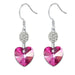 Wholesale alloy Rhinestone love zircon earrings JDC-ES-YinX023 Earrings 伊杏 rose red Wholesale Jewelry JoyasDeChina Joyas De China
