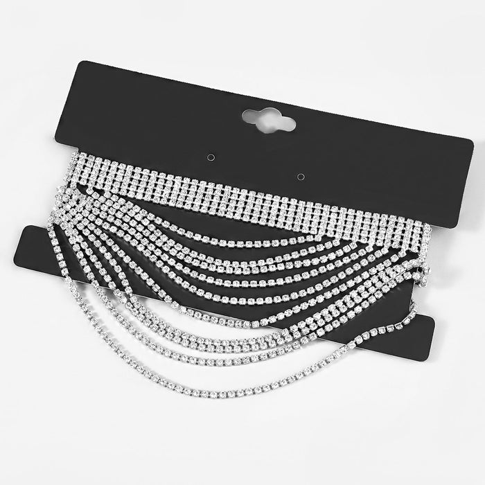 Wholesale Alloy Rhinestone Multilayer Necklace JDC-NE-JL186 Necklaces 氿乐 silver Wholesale Jewelry JoyasDeChina Joyas De China