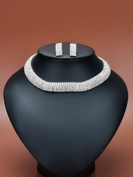 Wholesale alloy rhinestone necklace JDC-NE-Bis001 NECKLACE 碧莎 Wholesale Jewelry JoyasDeChina Joyas De China