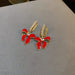 Wholesale Alloy Rhinestone Pearl Earrings JDC-ES-BY139 Earrings 宝钰 red Wholesale Jewelry JoyasDeChina Joyas De China