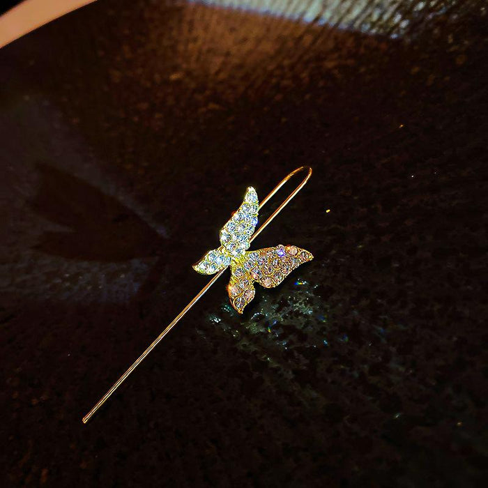 Wholesale alloy rhinestone pierced butterfly earrings JDC-ES-GSBY052 Earrings JoyasDeChina Butterfly Earclip-Single Wholesale Jewelry JoyasDeChina Joyas De China