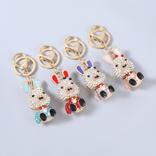 Wholesale Alloy Rhinestone Rabbit Keychain JDC-KC-JL014 Keychains 氿乐 Wholesale Jewelry JoyasDeChina Joyas De China