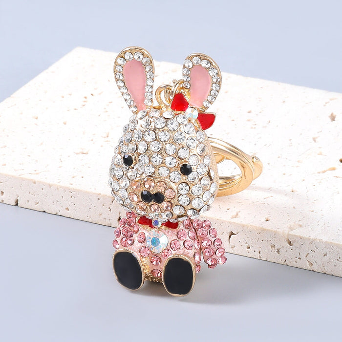 Wholesale Alloy Rhinestone Rabbit Keychain JDC-KC-JL014 Keychains 氿乐 Wholesale Jewelry JoyasDeChina Joyas De China