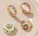 Wholesale Alloy Rhinestone Rings Set JDC-RS-F592 Rings 韩之尚 54220Set Dripping oil ring Wholesale Jewelry JoyasDeChina Joyas De China