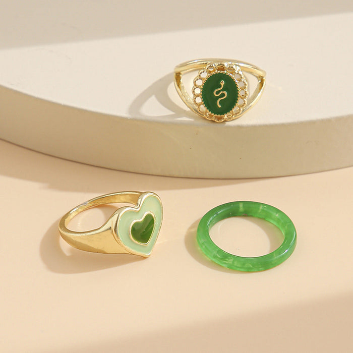 Wholesale Alloy Rhinestone Rings Set JDC-RS-F592 Rings 韩之尚 54993Set Dripping oil ring Wholesale Jewelry JoyasDeChina Joyas De China