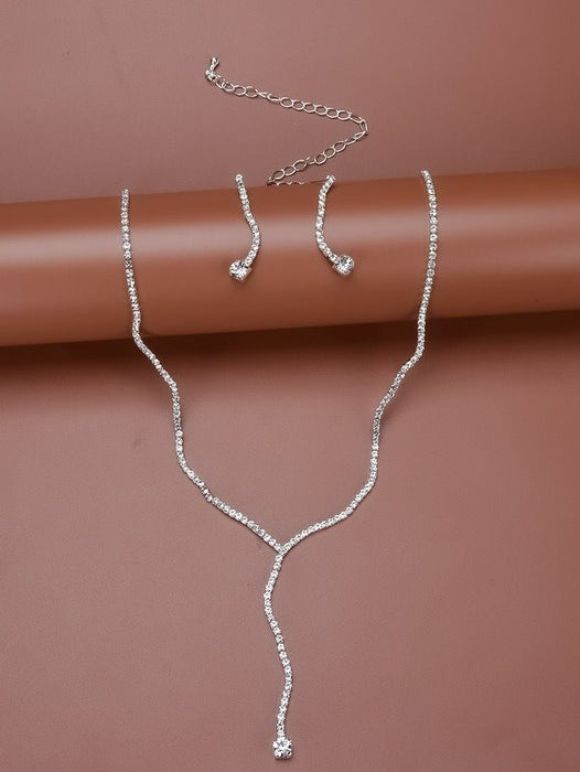 Wholesale alloy Rhinestone simple necklace JDC-NE-Bis008 NECKLACE 碧莎 Wholesale Jewelry JoyasDeChina Joyas De China