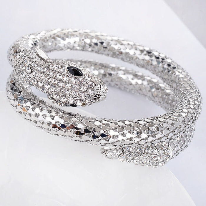 Wholesale Alloy Rhinestone Snake Bracelet JDC-BT-Chuangj007 Bracelet 创爵 silver Wholesale Jewelry JoyasDeChina Joyas De China