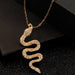 Wholesale alloy Rhinestone snake necklace JDC-NE-NZ036 Necklaces 奈珠 NZ1344jinse Wholesale Jewelry JoyasDeChina Joyas De China